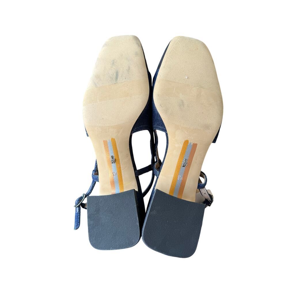 Sam Edelman Women's Navy Black Fabric Tarra Slingback Heel Sandals Size 8.5M - Picture 10 of 11